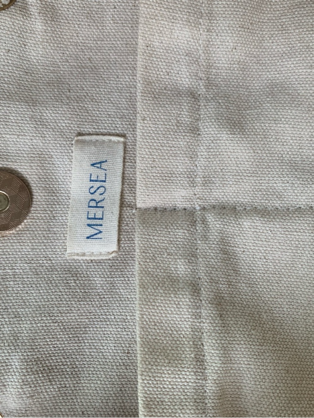 MER SEA Cream Knit Tote with Bamboo Handles - Picture 4 of 4